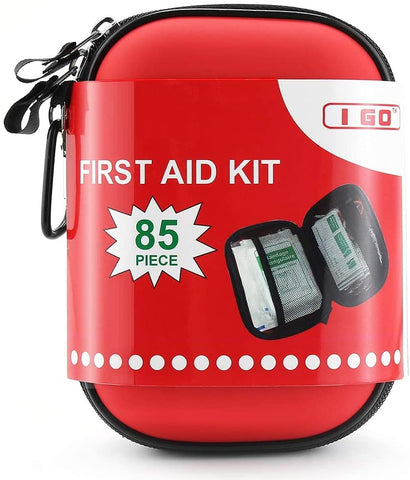 I GO 85 Pieces Hard Shell Mini Compact First Aid Kit